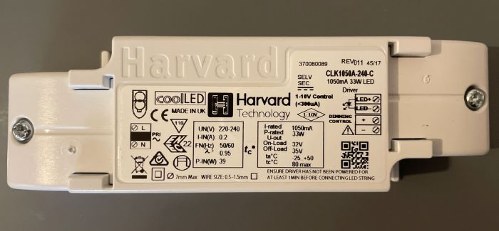33w 1050mA 0-10v LED Driver (Harvard)