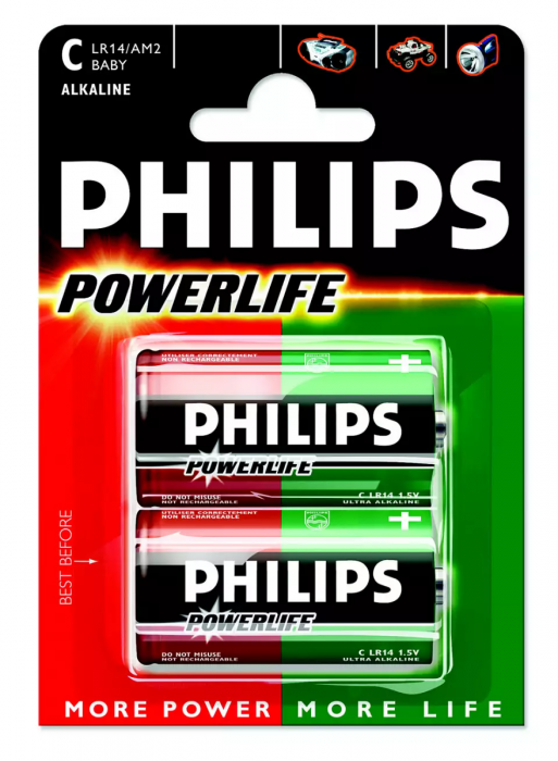 LR14 C Powerlife Twin Pack Battery (Philips)
