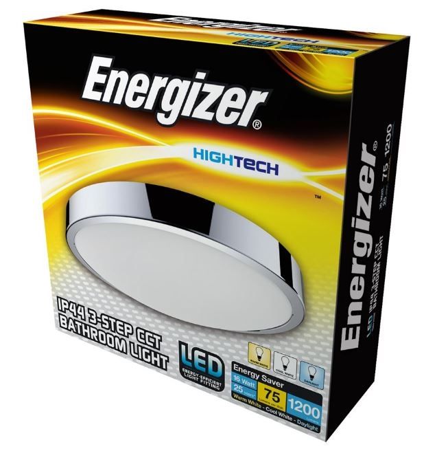Energizer 16W LED Bathroom Light Chrome Trim Adjustable Temp [S11963]