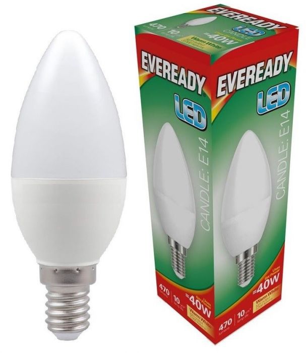 4.9w LED SES Opal Candle 3000k 470lm's (Eveready)