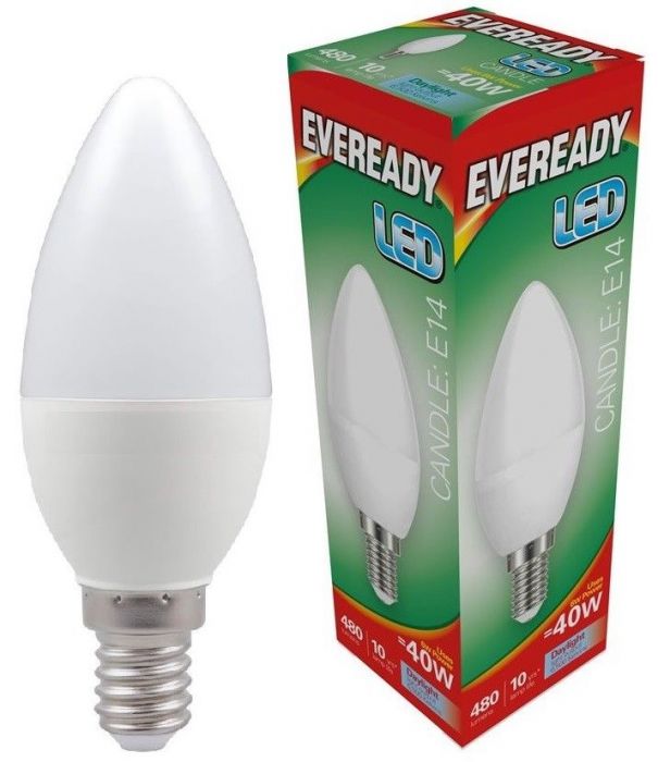 4.9w LED SES Opal Candle 6500k 480lm's (Eveready)