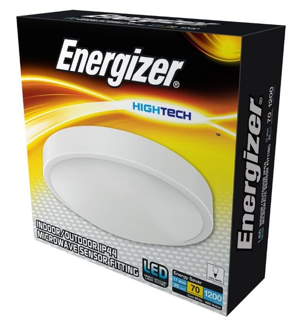 Energizer 17W LED IP44 Ceiling Fitting w/ Microwave Sensor [S13025]