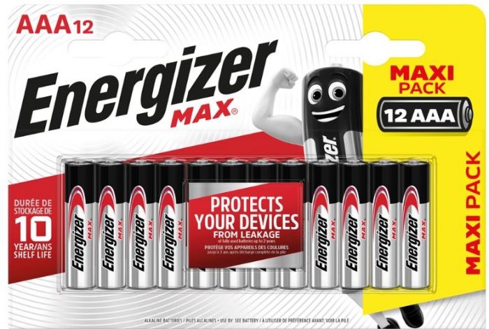 AAA MAX Alkaline 8+4 - 12 Pack (Energizer S15272)