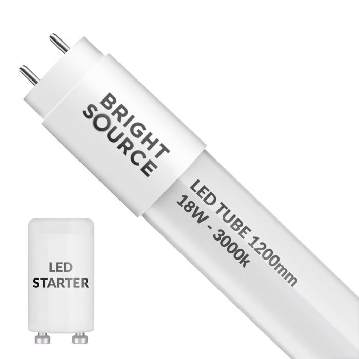 Bright Source 4ft 18W 1200mm LED T8 Tube 3000K Frosted [237488]