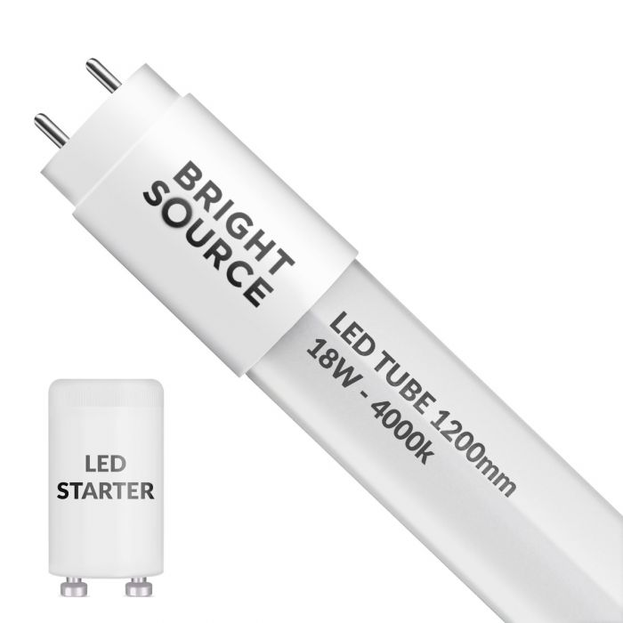 Bright Source 4ft 18W 1200mm LED T8 Tube 4000K Frosted [237495]