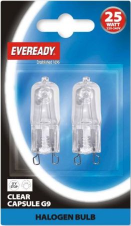 25w Halopin G9 Clear Twin Blister (Eveready S815)